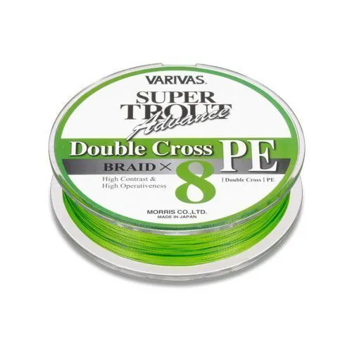 Шнур Varivas Super Trout Advance Double Cross Х8 100м. №0.6PE (9,6lb 0,132мм.) Green