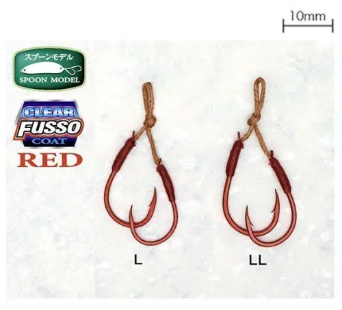 Крючки Assist Hook Sasame Arushi Trout W № Double Hook, Spoon Model, для блесен Red N-310, L