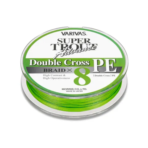 Шнур Varivas Super Trout Advance Double Cross Х8 100м. №0.8PE (11,4lb 0,153мм.) Green