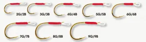 Крючки для воблеров и блесен Assist Hook Vertical Gold №9G (5шт./упак.) 12мм.