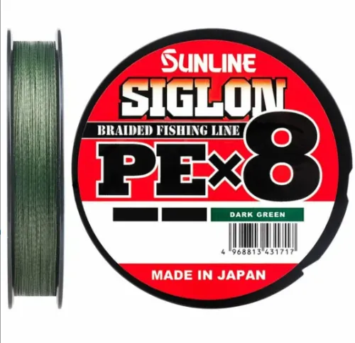 Шнур Sunline Siglon X8 №3.0PE 50lb (0,296мм. 22,0кг.) 150м. dark green 