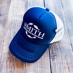 Кепка SMITH синяя c белой сеткой white logo (WNAWH-SM-01)