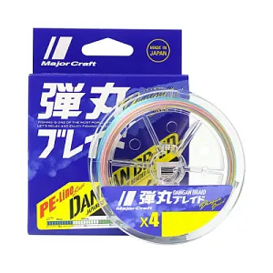Шнур Major Craft Dangan Braid X4 2.5PE 35lb (0,21мм. 15,5кг.) 200м. oversea, multicolor